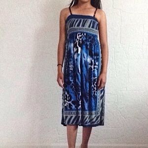 Strappy blue printed dress